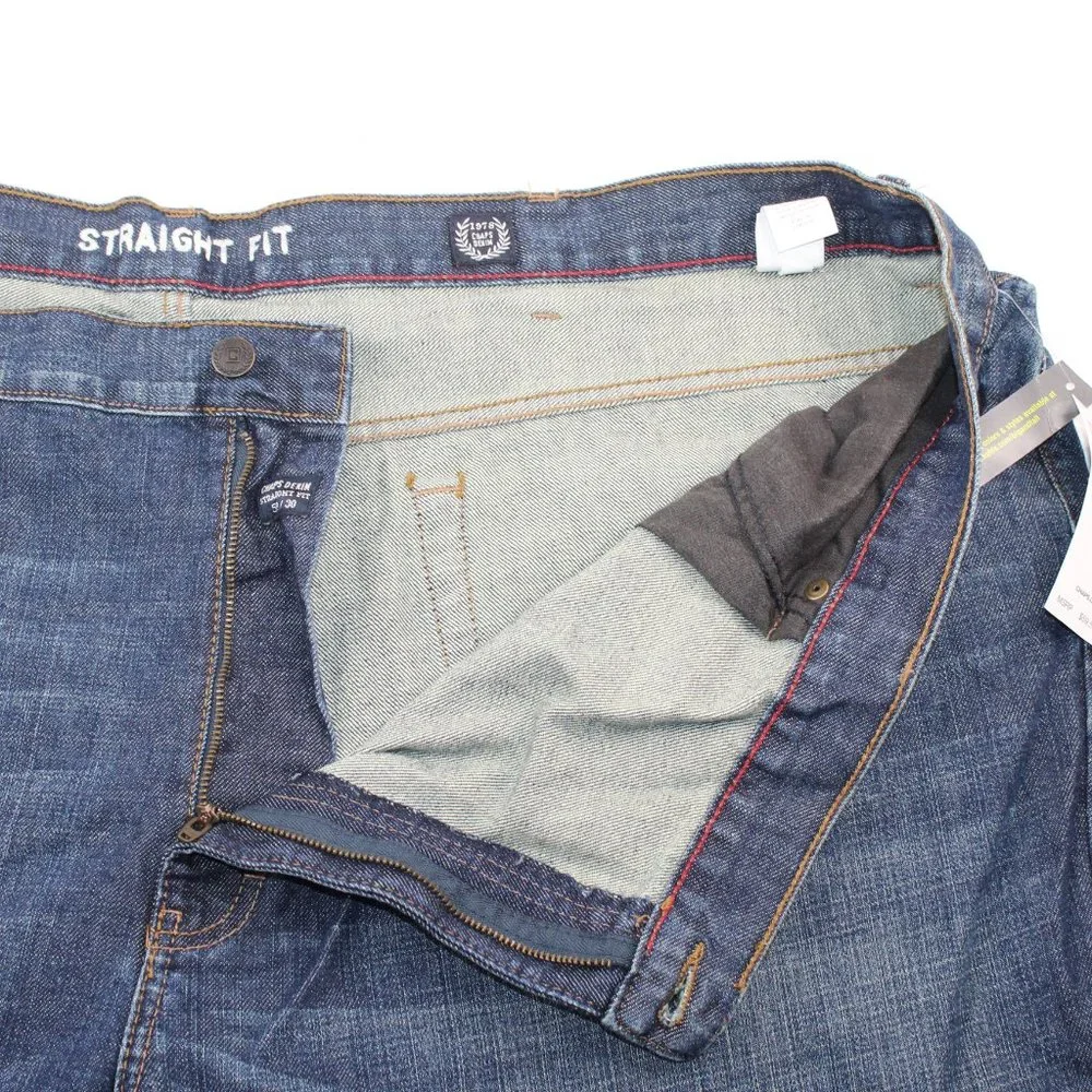 CHAPS Ralph Lauren Men's 50 X 30 Straight Fit Blue Jeans Denim Medium Wash - Picture 7 of 16